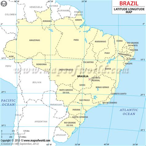 Latitude and longitude of Brasília, Brazil .